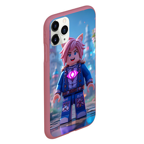 Чехол iPhone 11 Pro матовый Roblox pink hair / 3D-Малиновый – фото 2