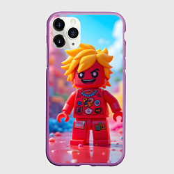 Чехол iPhone 11 Pro матовый Роблокс с желтыми волосами, цвет: 3D-фиолетовый