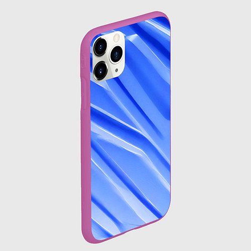 Чехол iPhone 11 Pro матовый Синий пластик / 3D-Фиолетовый – фото 2