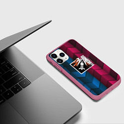 Чехол iPhone 11 Pro матовый Rainbow six abstract, цвет: 3D-малиновый — фото 2
