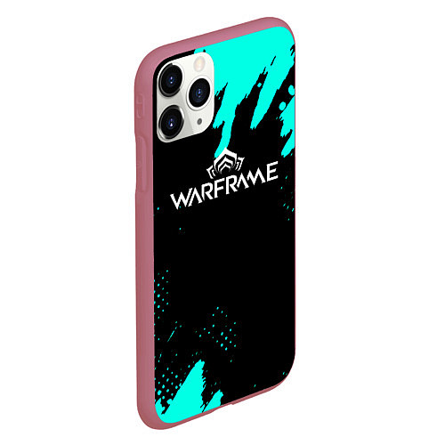 Чехол iPhone 11 Pro матовый Warframe краски голубые / 3D-Малиновый – фото 2