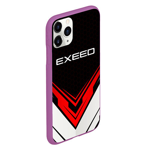 Чехол iPhone 11 Pro матовый Exeed - красный симметричный / 3D-Фиолетовый – фото 2