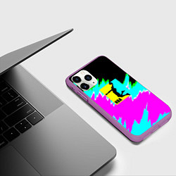 Чехол iPhone 11 Pro матовый NBA неоновые краски текстура, цвет: 3D-фиолетовый — фото 2