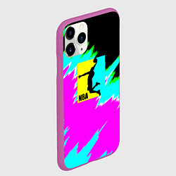 Чехол iPhone 11 Pro матовый NBA неоновые краски текстура, цвет: 3D-фиолетовый — фото 2