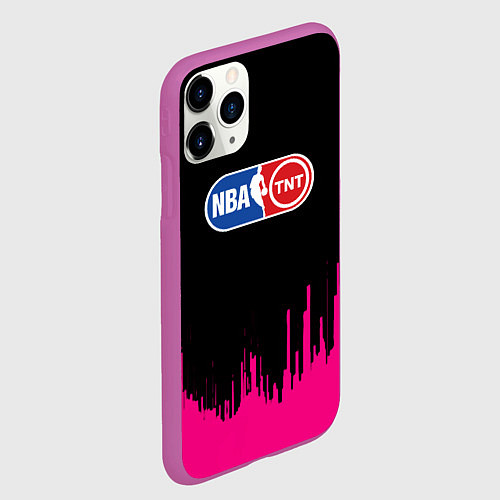 Чехол iPhone 11 Pro матовый NBA розовые краски / 3D-Фиолетовый – фото 2