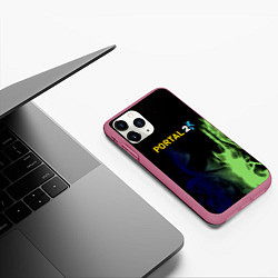 Чехол iPhone 11 Pro матовый Portal fire steel, цвет: 3D-малиновый — фото 2