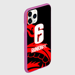 Чехол iPhone 11 Pro матовый Rainbow six dragon fire logo, цвет: 3D-фиолетовый — фото 2