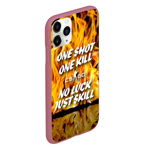 Чехол iPhone 11 Pro матовый Counter Strike - motto flame / 3D-Малиновый – фото 2