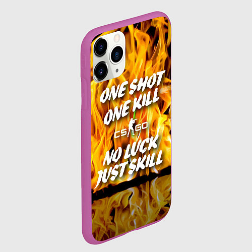 Чехол iPhone 11 Pro матовый Counter Strike - motto flame / 3D-Фиолетовый – фото 2