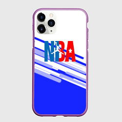Чехол iPhone 11 Pro матовый NBA geometry steel, цвет: 3D-фиолетовый