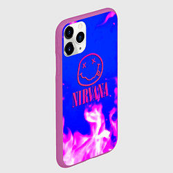 Чехол iPhone 11 Pro матовый Nirvana neon flame, цвет: 3D-фиолетовый — фото 2