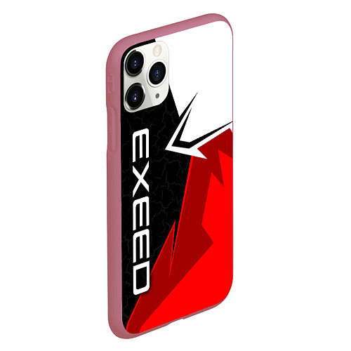 Чехол iPhone 11 Pro матовый Exeed - красно-белый / 3D-Малиновый – фото 2