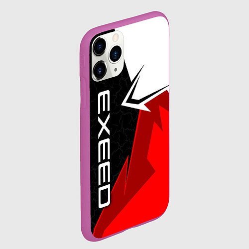 Чехол iPhone 11 Pro матовый Exeed - красно-белый / 3D-Фиолетовый – фото 2