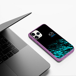 Чехол iPhone 11 Pro матовый Mazda голубые краски, цвет: 3D-фиолетовый — фото 2