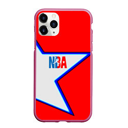 Чехол iPhone 11 Pro матовый NBA star, цвет: 3D-малиновый