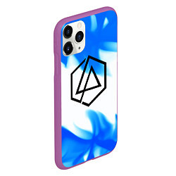 Чехол iPhone 11 Pro матовый Linkin park blue flame, цвет: 3D-фиолетовый — фото 2