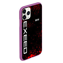 Чехол iPhone 11 Pro матовый Exeed - красные брызги краски, цвет: 3D-фиолетовый — фото 2