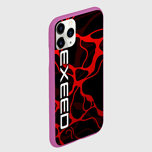 Чехол iPhone 11 Pro матовый Exeed - red liquid / 3D-Фиолетовый – фото 2