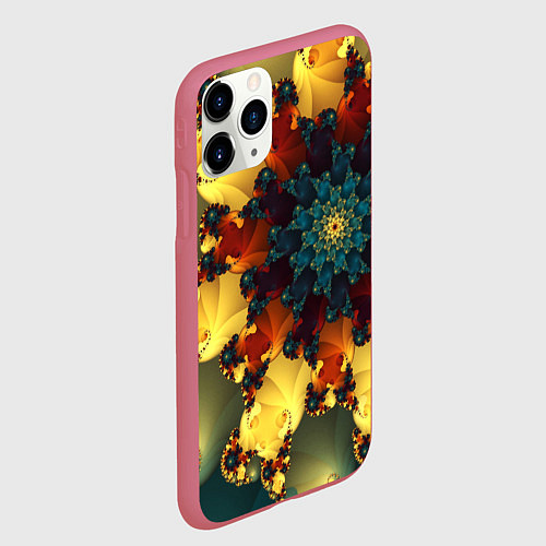 Чехол iPhone 11 Pro матовый Психоделика / 3D-Малиновый – фото 2