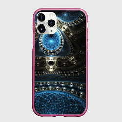 Чехол iPhone 11 Pro матовый Психоделика текстура, цвет: 3D-малиновый