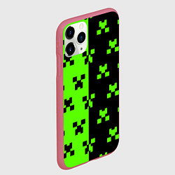 Чехол iPhone 11 Pro матовый Майкрафт стиль текстура, цвет: 3D-малиновый — фото 2