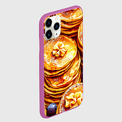 Чехол iPhone 11 Pro матовый Блинчики, цвет: 3D-фиолетовый — фото 2