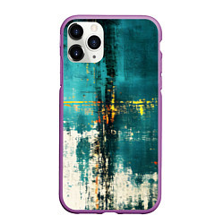 Чехол iPhone 11 Pro матовый Ржавчина сине-белая, цвет: 3D-фиолетовый
