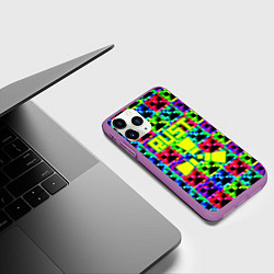 Чехол iPhone 11 Pro матовый Minecraft x rust, цвет: 3D-фиолетовый — фото 2
