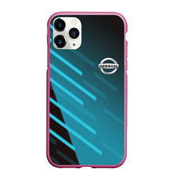 Чехол iPhone 11 Pro матовый Nissan geometry sport, цвет: 3D-малиновый