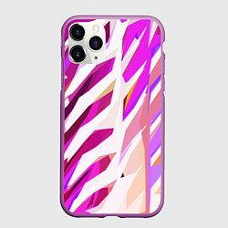 Чехол iPhone 11 Pro матовый Бело-розовая абстракция, цвет: 3D-фиолетовый