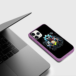 Чехол iPhone 11 Pro матовый Morty and Rick - we are Venom, цвет: 3D-фиолетовый — фото 2