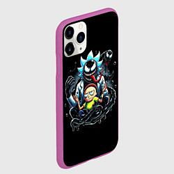 Чехол iPhone 11 Pro матовый Morty and Rick - we are Venom, цвет: 3D-фиолетовый — фото 2