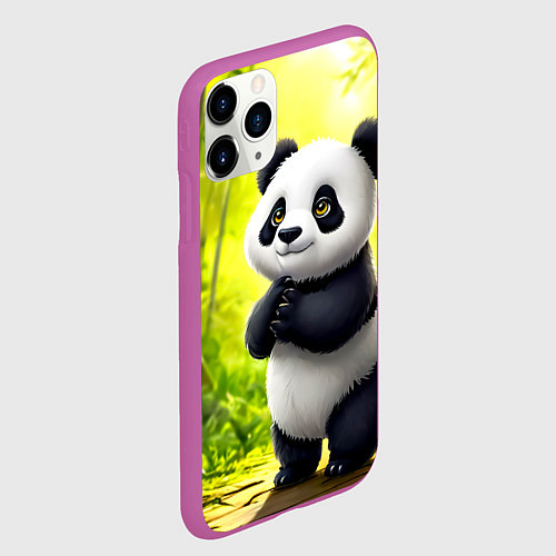 Чехол iPhone 11 Pro матовый Пандочка / 3D-Фиолетовый – фото 2
