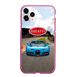 Чехол iPhone 11 Pro матовый Bugatti - motorsport racing route, цвет: 3D-малиновый