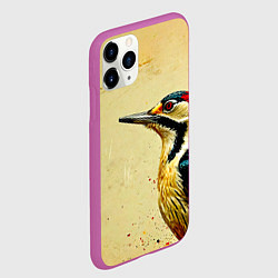 Чехол iPhone 11 Pro матовый Большой дятел, цвет: 3D-фиолетовый — фото 2