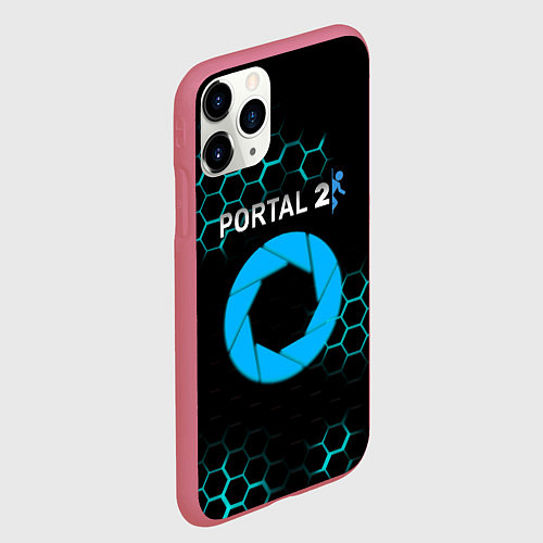 Чехол iPhone 11 Pro матовый Portal соты броня / 3D-Малиновый – фото 2