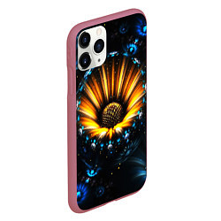 Чехол iPhone 11 Pro матовый Фрактальный цветок, цвет: 3D-малиновый — фото 2