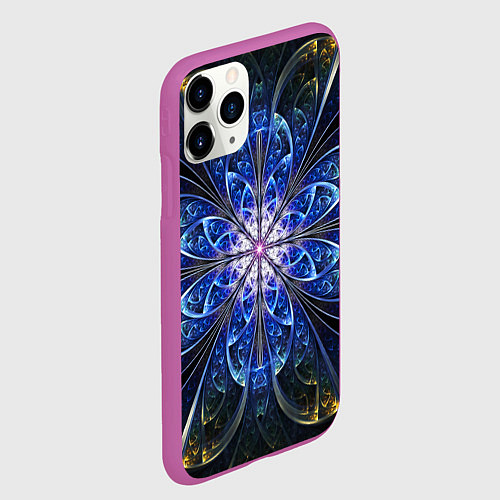 Чехол iPhone 11 Pro матовый Фрактальный стиль узор / 3D-Фиолетовый – фото 2