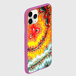 Чехол iPhone 11 Pro матовый Оптические краски текстура, цвет: 3D-фиолетовый — фото 2