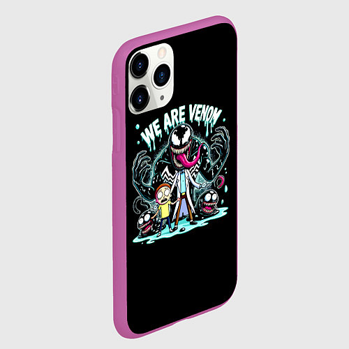 Чехол iPhone 11 Pro матовый We are Venom - meme / 3D-Фиолетовый – фото 2