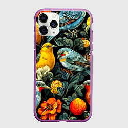 Чехол iPhone 11 Pro матовый Кукушки, цвет: 3D-фиолетовый