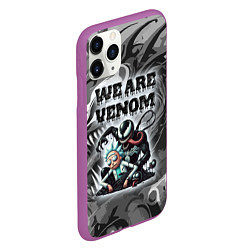 Чехол iPhone 11 Pro матовый We are Venom - graffiti, цвет: 3D-фиолетовый — фото 2