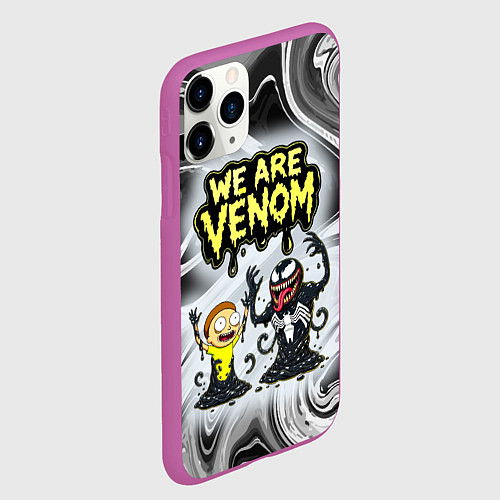 Чехол iPhone 11 Pro матовый We are Venom - Morty / 3D-Фиолетовый – фото 2