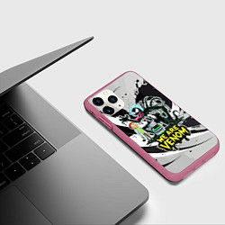 Чехол iPhone 11 Pro матовый Rick-Venom and Morty - meme, цвет: 3D-малиновый — фото 2