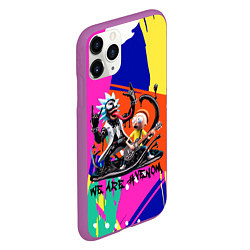 Чехол iPhone 11 Pro матовый Rick-Venom and Morty - rock group, цвет: 3D-фиолетовый — фото 2