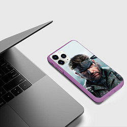 Чехол iPhone 11 Pro матовый Snake Solid - metal gear, цвет: 3D-фиолетовый — фото 2