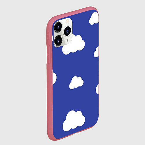 Чехол iPhone 11 Pro матовый Легкие облака / 3D-Малиновый – фото 2