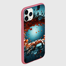 Чехол iPhone 11 Pro матовый Объемная дыра из частиц, цвет: 3D-малиновый — фото 2