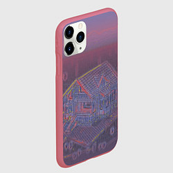 Чехол iPhone 11 Pro матовый Домик в лесу, цвет: 3D-малиновый — фото 2
