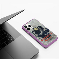 Чехол iPhone 11 Pro матовый Banksy - wrong war, цвет: 3D-фиолетовый — фото 2